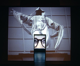 Doug Hall  People in Buildings  1988-89  video installation  The Berkeley Art Museum and Pacific Film Archive,   University of California