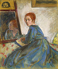 Emil Orlik  Bildnis Einer Jungen Frau im Grünen Kleid  1917  pastel on cardboard  80 x 69 cm  Private collection