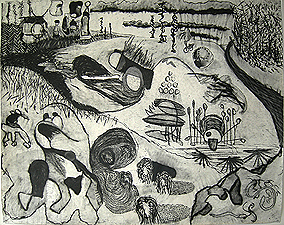 Phillip Schubert  Bog  1989  charcoal on paper  152.4 x 199.5 cm  Private collection